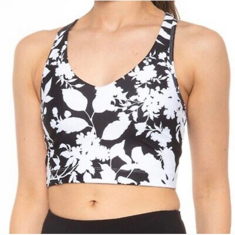 NWT Sage Hot House Print Black&White Racerback Sports Bra Size XS (16 years old)